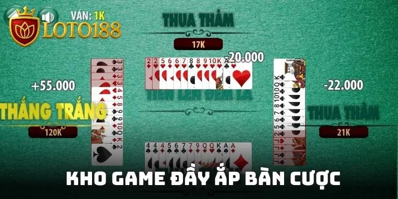 Kho game đầy ắp bàn cược tại game bài Loto188